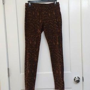 HUE animal print denim-like leggings